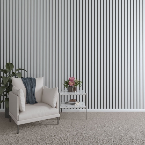 Ekena Millwork 48H x 5/8T Adjustable PVC Slat Wall Panel Kit w/ 2W Slats, Unfinished contains 22 Slats SWP66X48X0625UN - main